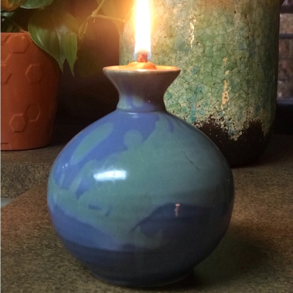 Studio Pottery Oil Lamp